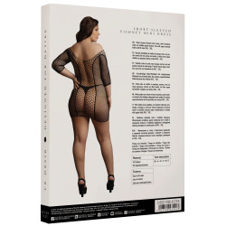Le Désir Robe Grande Taille DUO NET SLEEVED - Noir